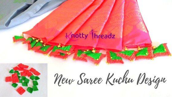 Triangle Shaped Crochet Motifs Saree Tassels