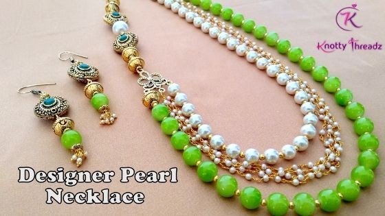 How to Make 3 Step Pearl Necklace – Designer Neckpiece