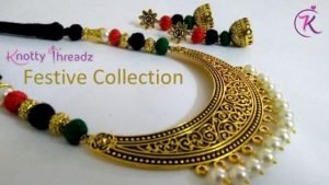 How to Make Necklace Set With Cotton Thread Balls