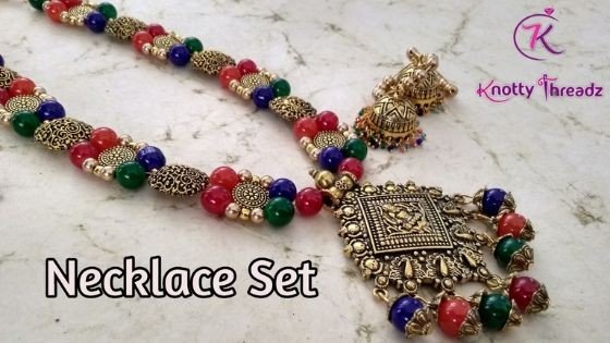 Multicolour Glass Bead Antique Necklace Set