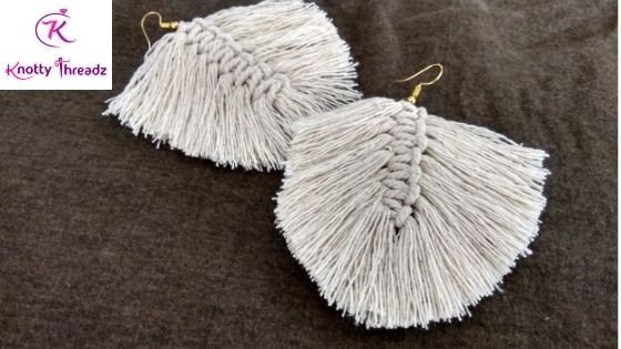 Feather Earring Using Macrame Knot