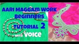 How to add beads in Aari or Maggam Work