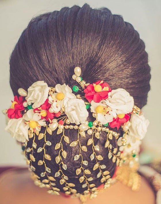 Indian Bridal Hairstyles Perfect For Your Wedding - DIY Makeup - Knotty  Threadz % %