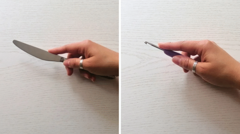 crochet hook holding techniques for beginners